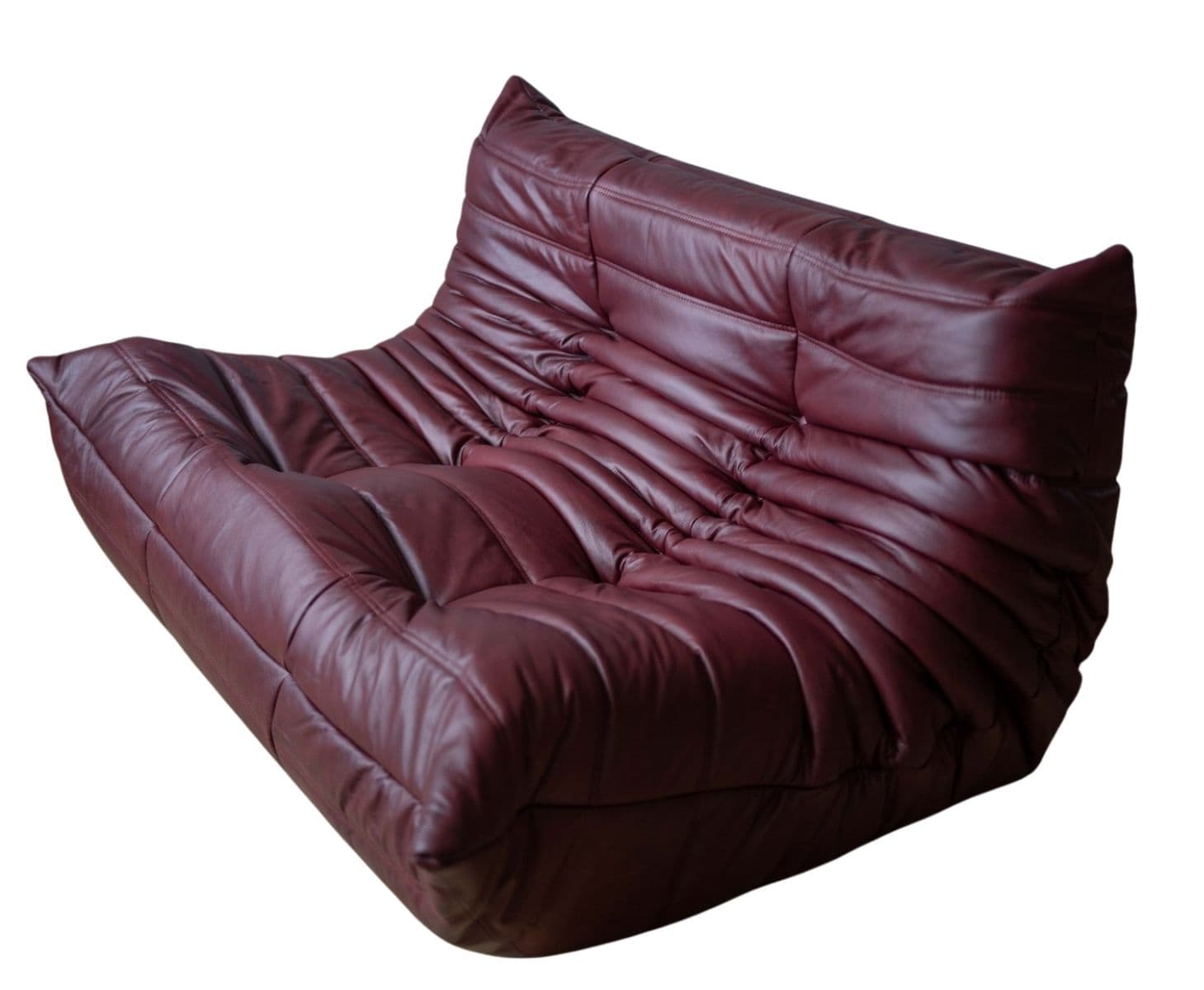 Sofa Togo dwuosobowa, skóra brązowy burgund
