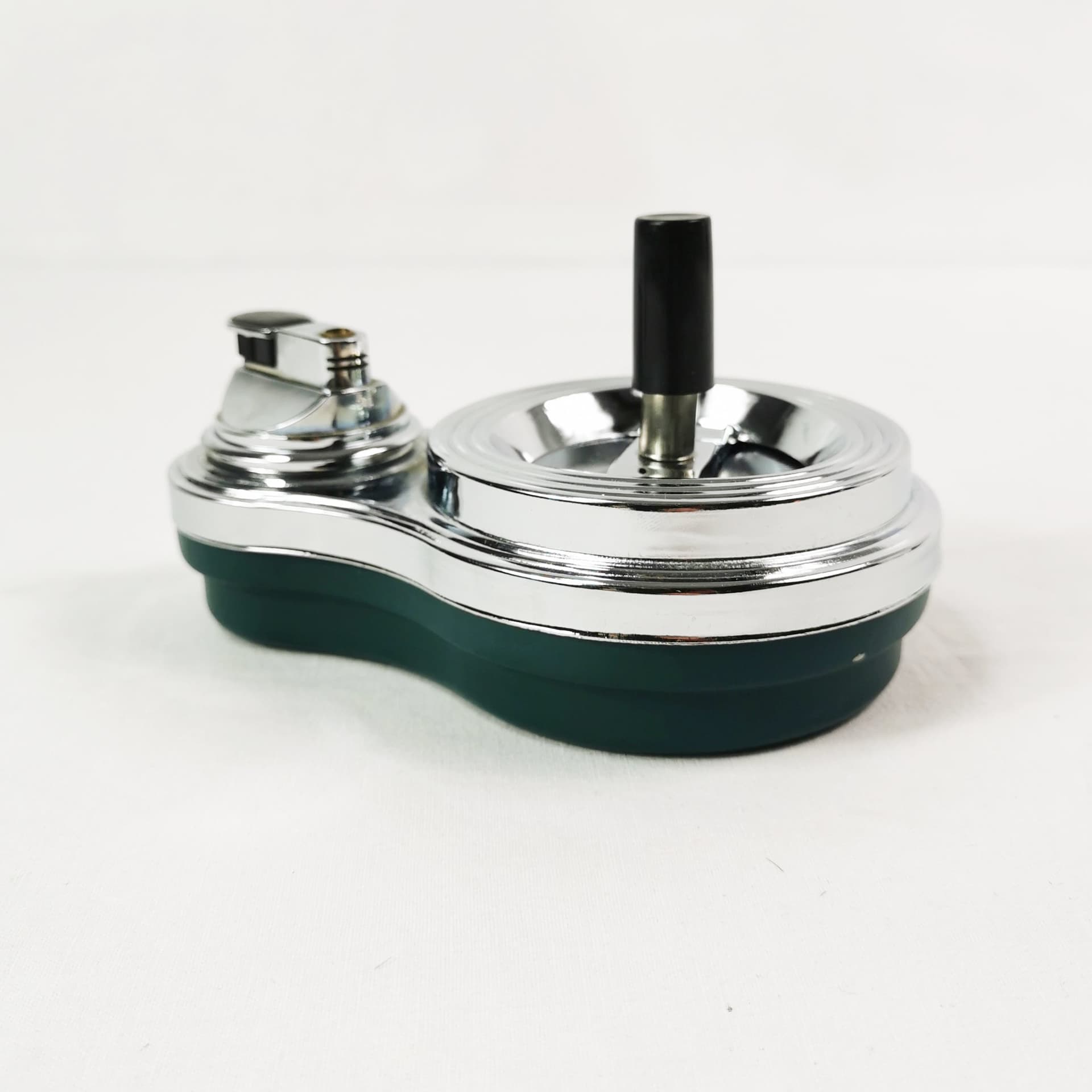 Smoking set Bauhaus, green chrome-plated steel, green Bakelite, Germany, 1960s. - 398964