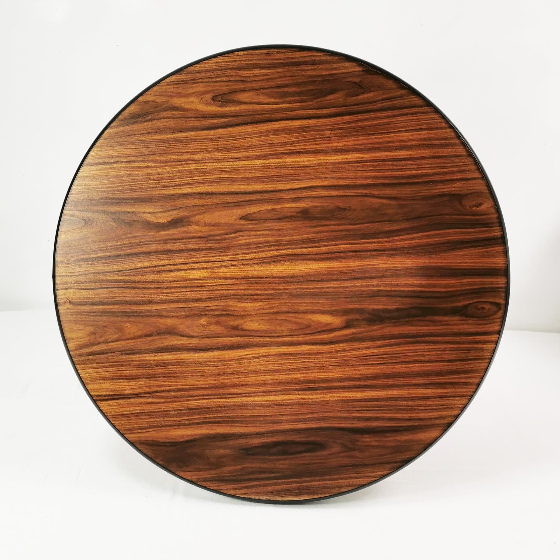 Coffee Table Eames Contract, American walnut brown, black plastic, polished steel silver, by C. & R. Eames, Vitra, Switzerland, 1980s. - 398980