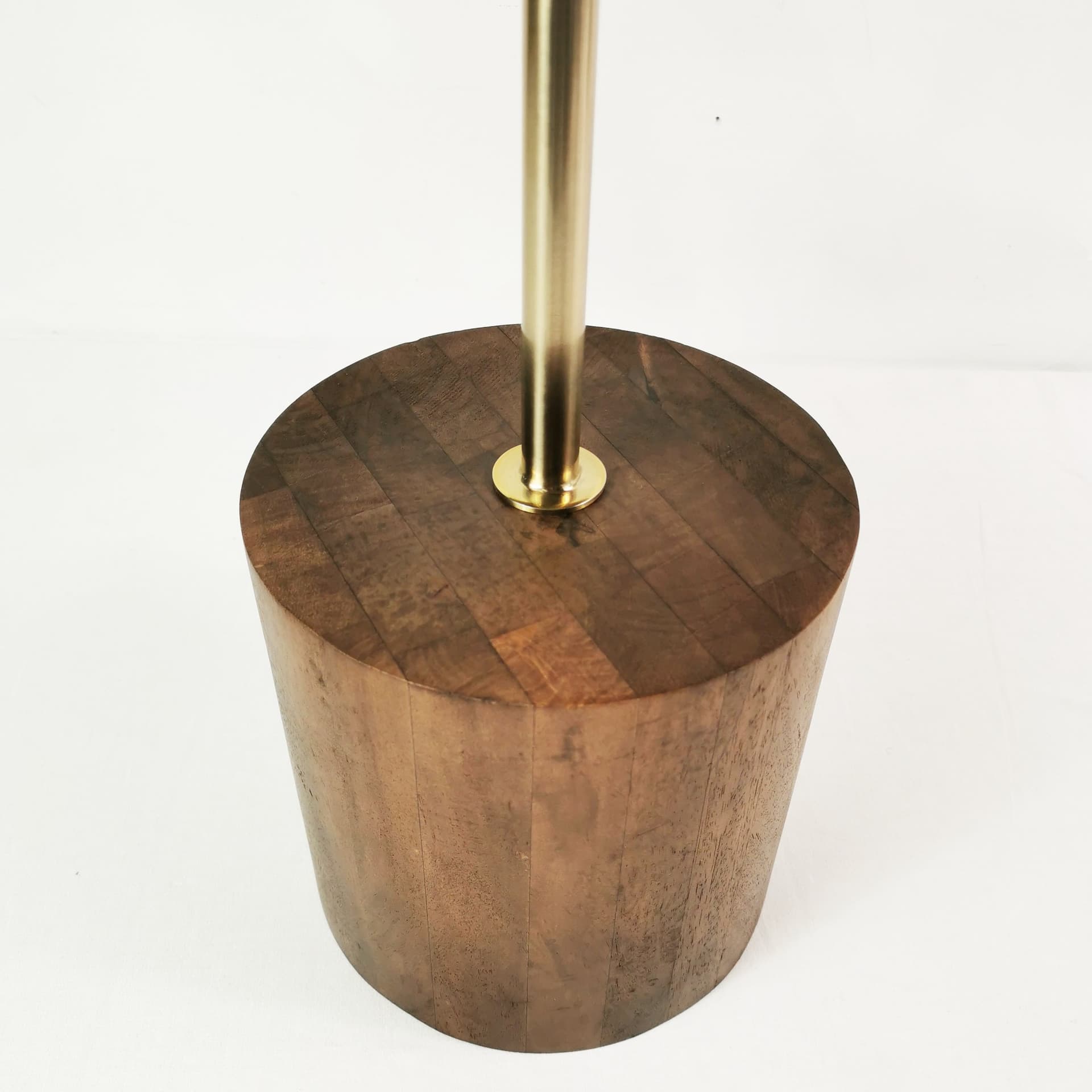 Stolik pomocniczy, brązowy mango, metal złoty, Francja - 398995