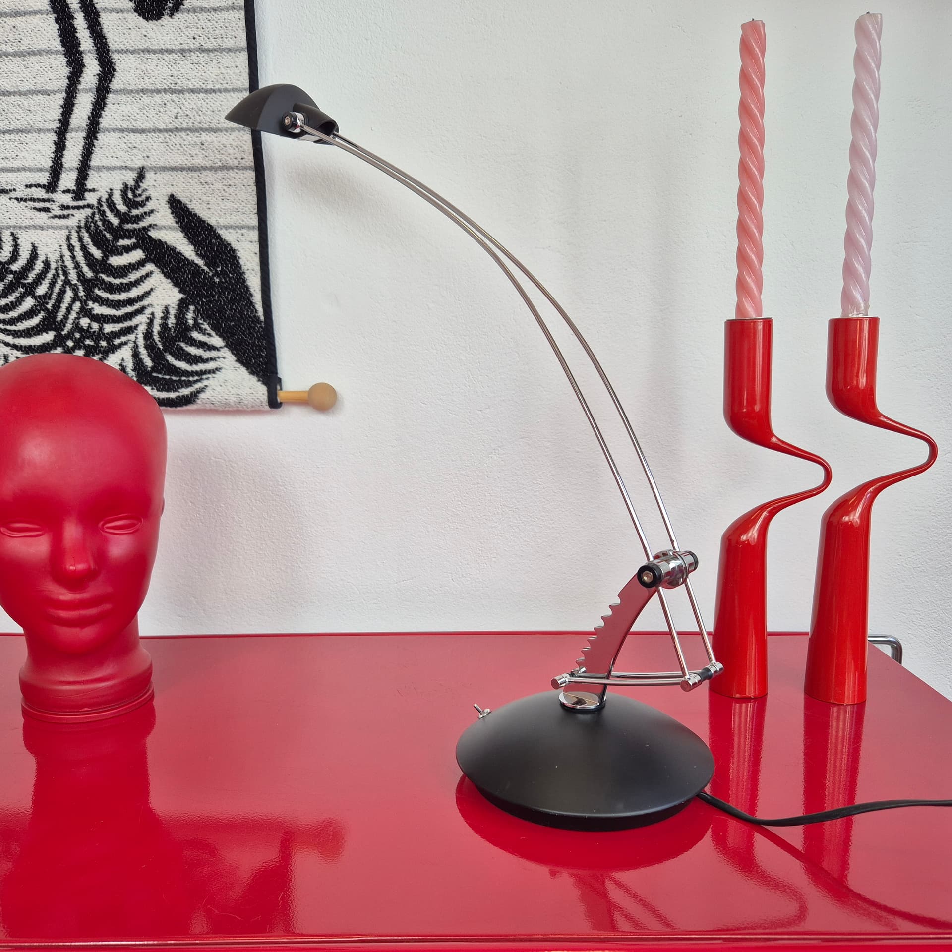 Desk lamp, black, chrome steel, Massive, 1990s. - 399084