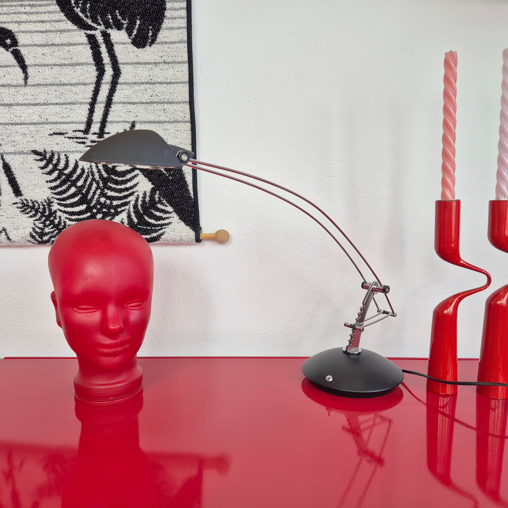 Desk lamp, black, chrome steel, Massive, 1990s. - 399085