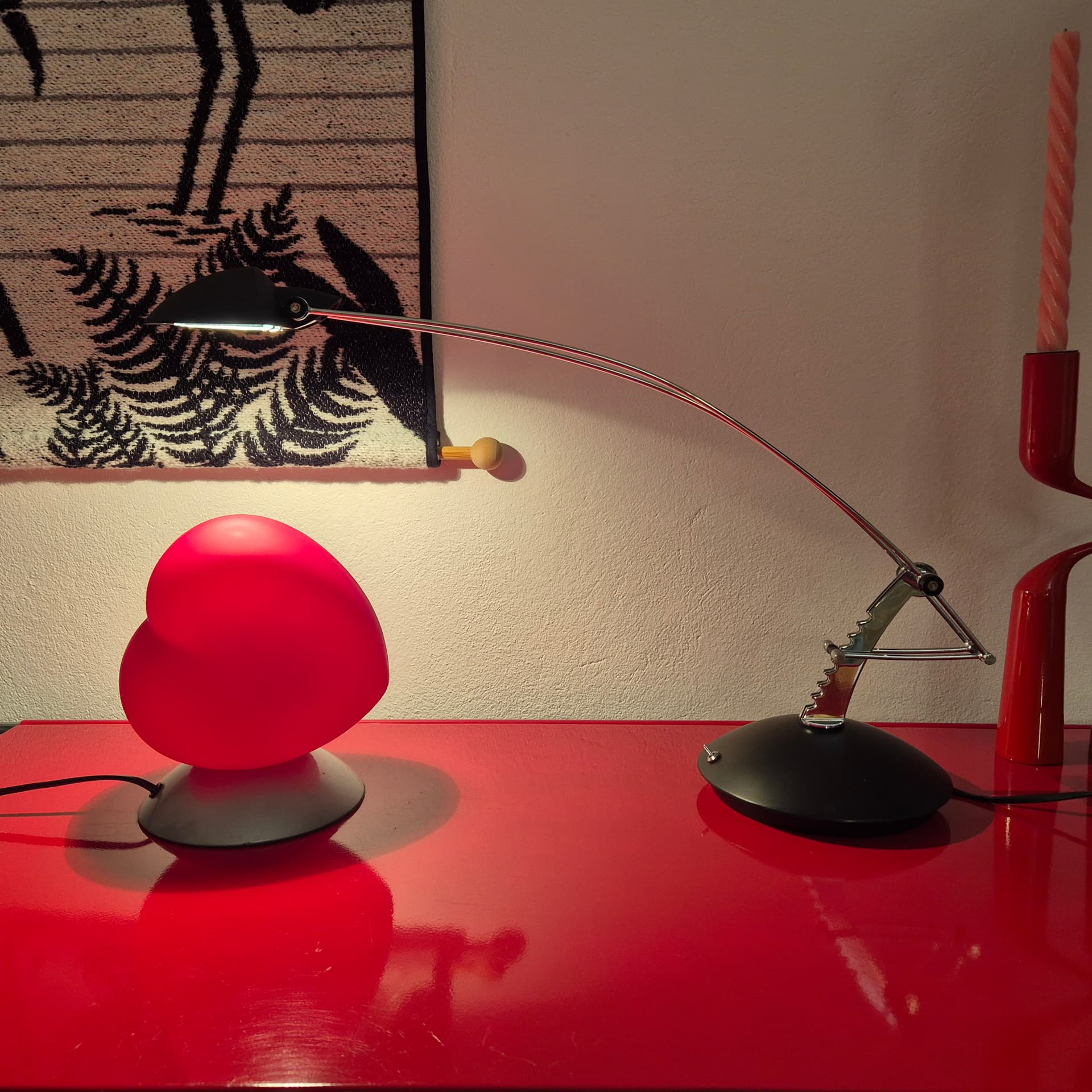 Desk lamp, black, chrome steel, Massive, 1990s. - 399087