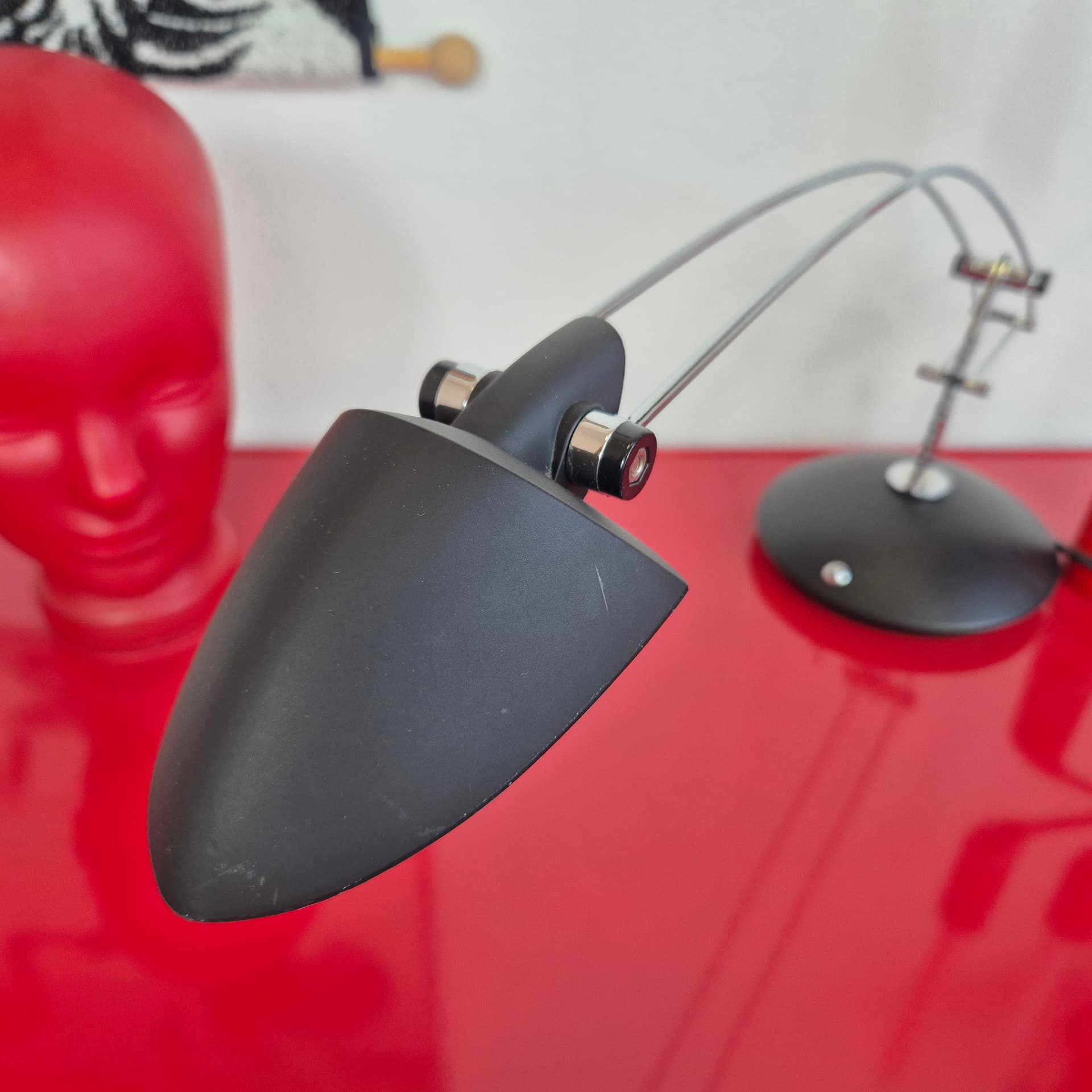Desk lamp, black, chrome steel, Massive, 1990s. - 399082