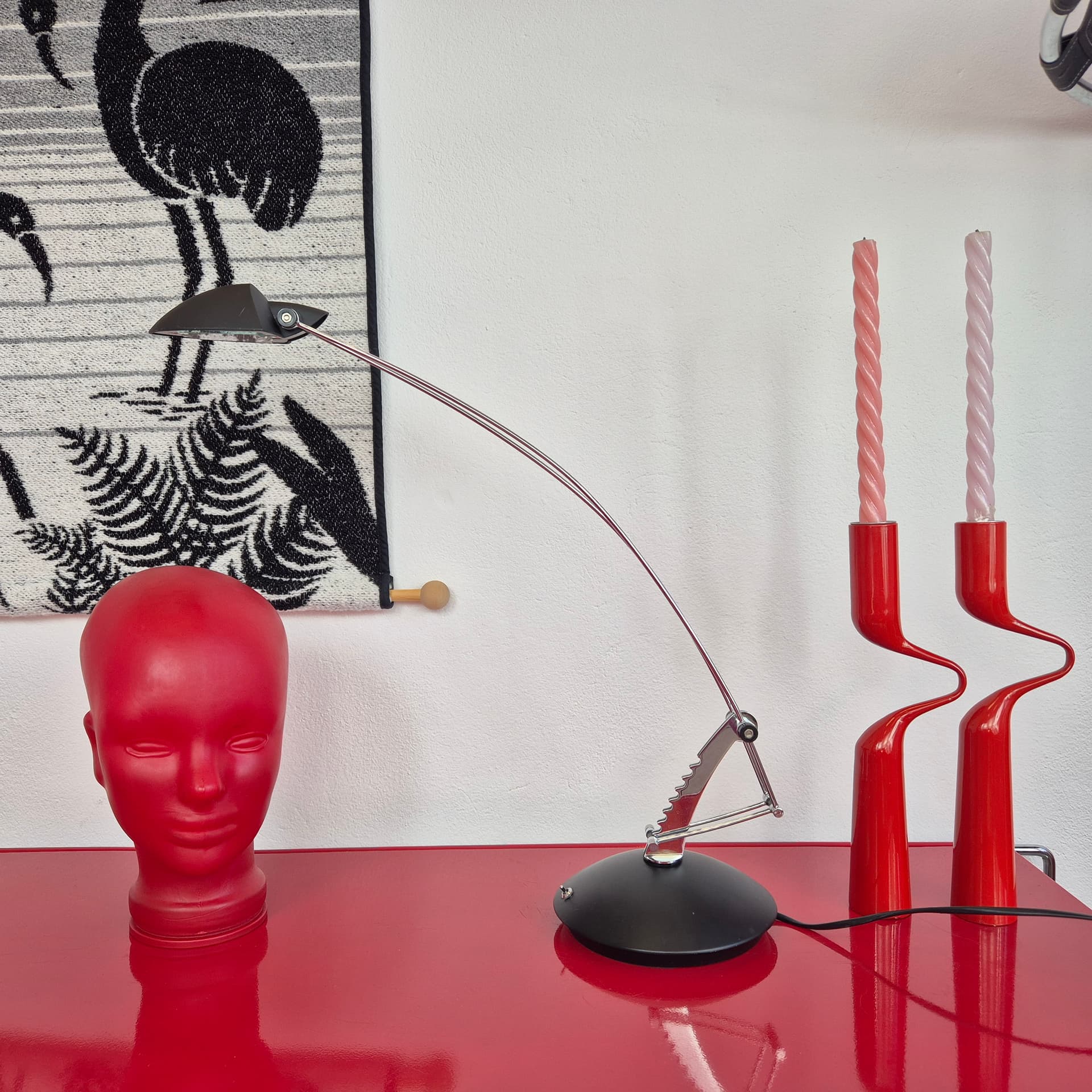 Desk lamp, black, chrome steel, Massive, 1990s. - 399078