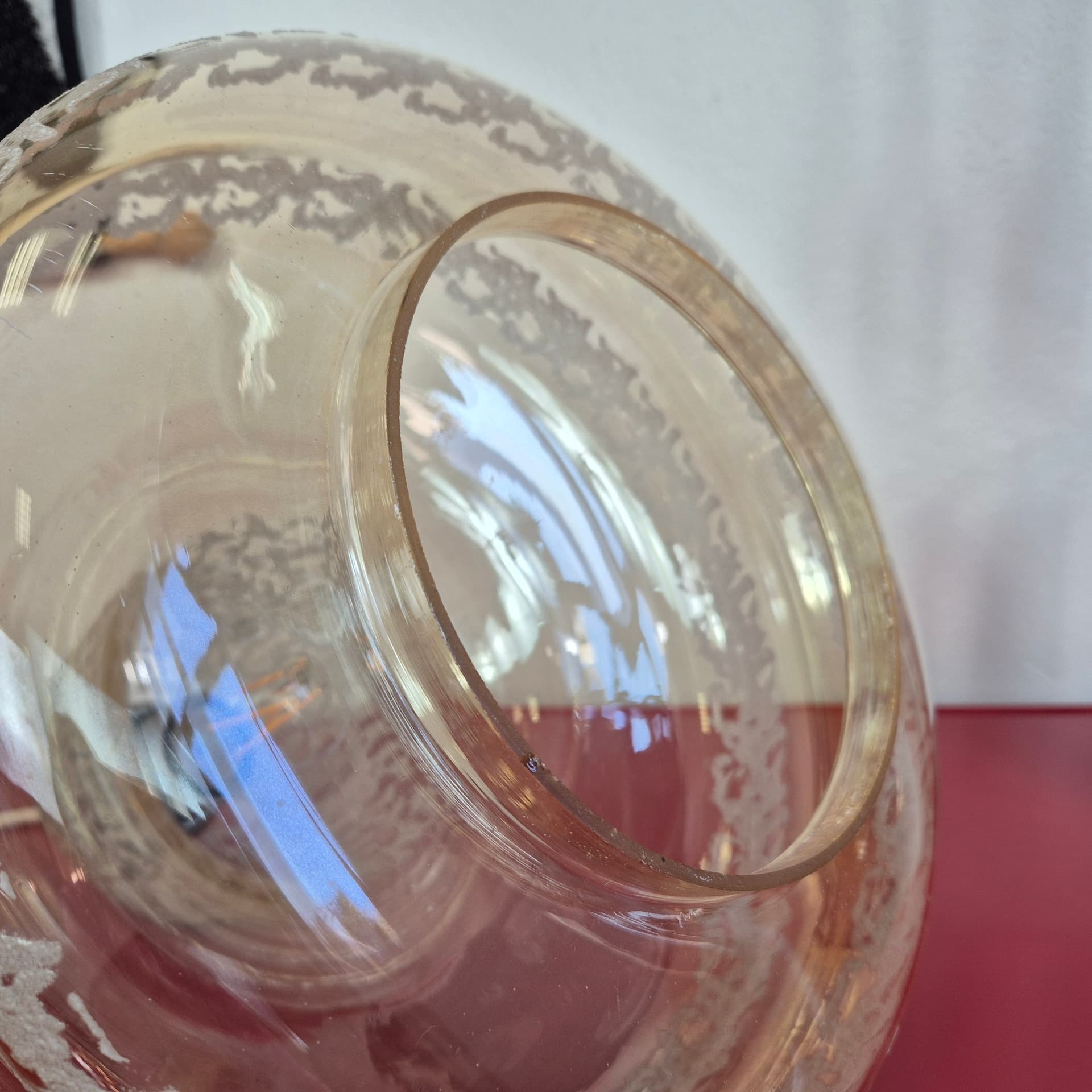Pendant lamp, transparent glass gold white, Germany, 1960s. - 399099