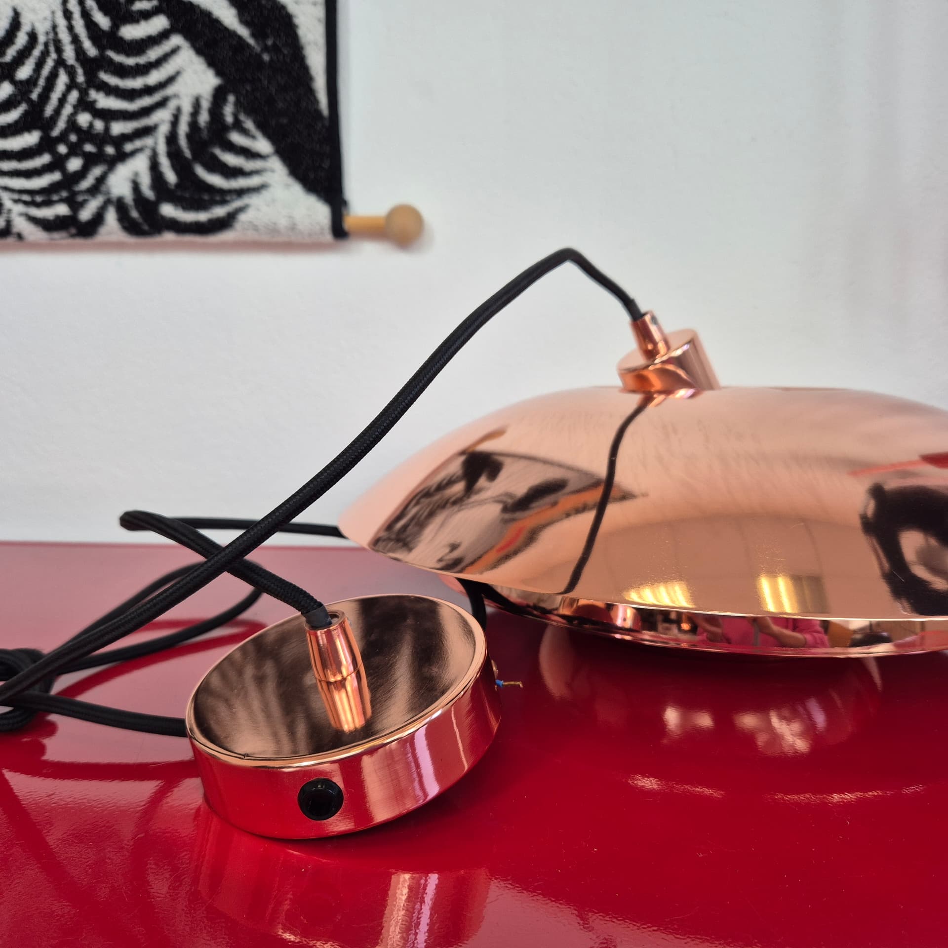 Pendant lamp tiered, polished copper white, A/S Ronald, Denmark, 21st century - 399108