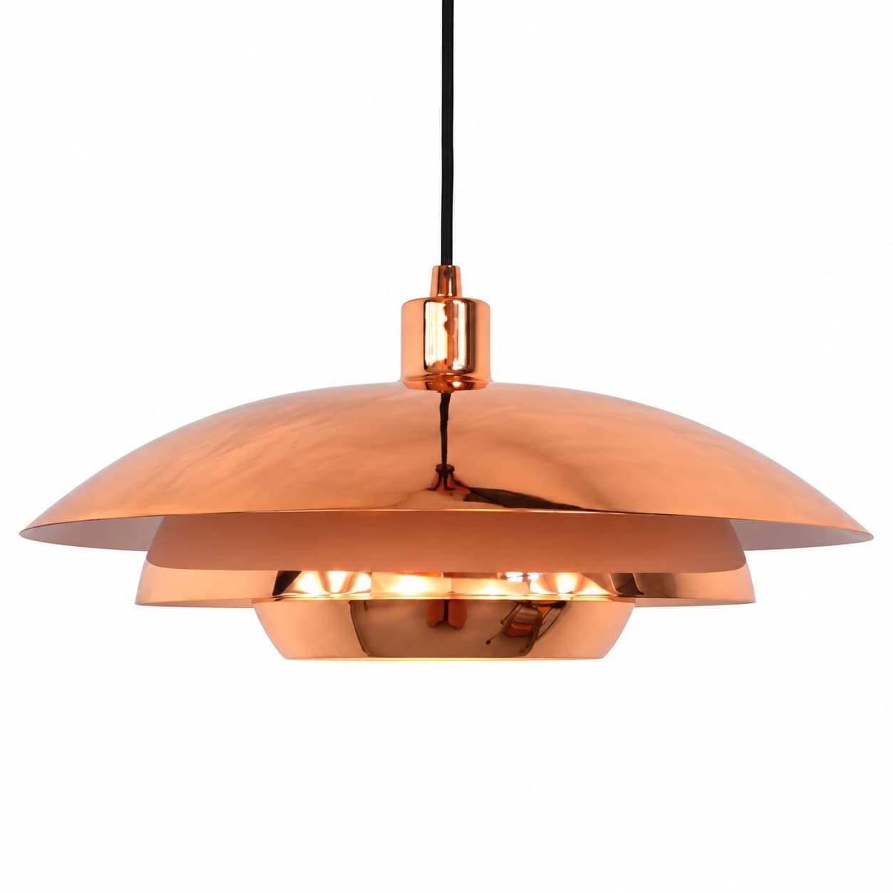 Pendant lamp tiered, polished copper white, A/S Ronald, Denmark, 21st century - 399113