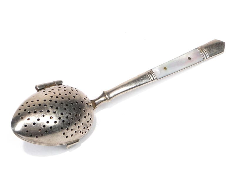 Tea Infuser Art Deco, silver metal, mother-of-pearl, 1920s - 399210