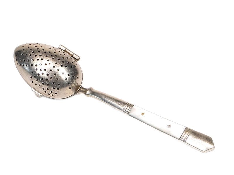 Tea Infuser Art Deco, silver metal, mother-of-pearl, 1920s