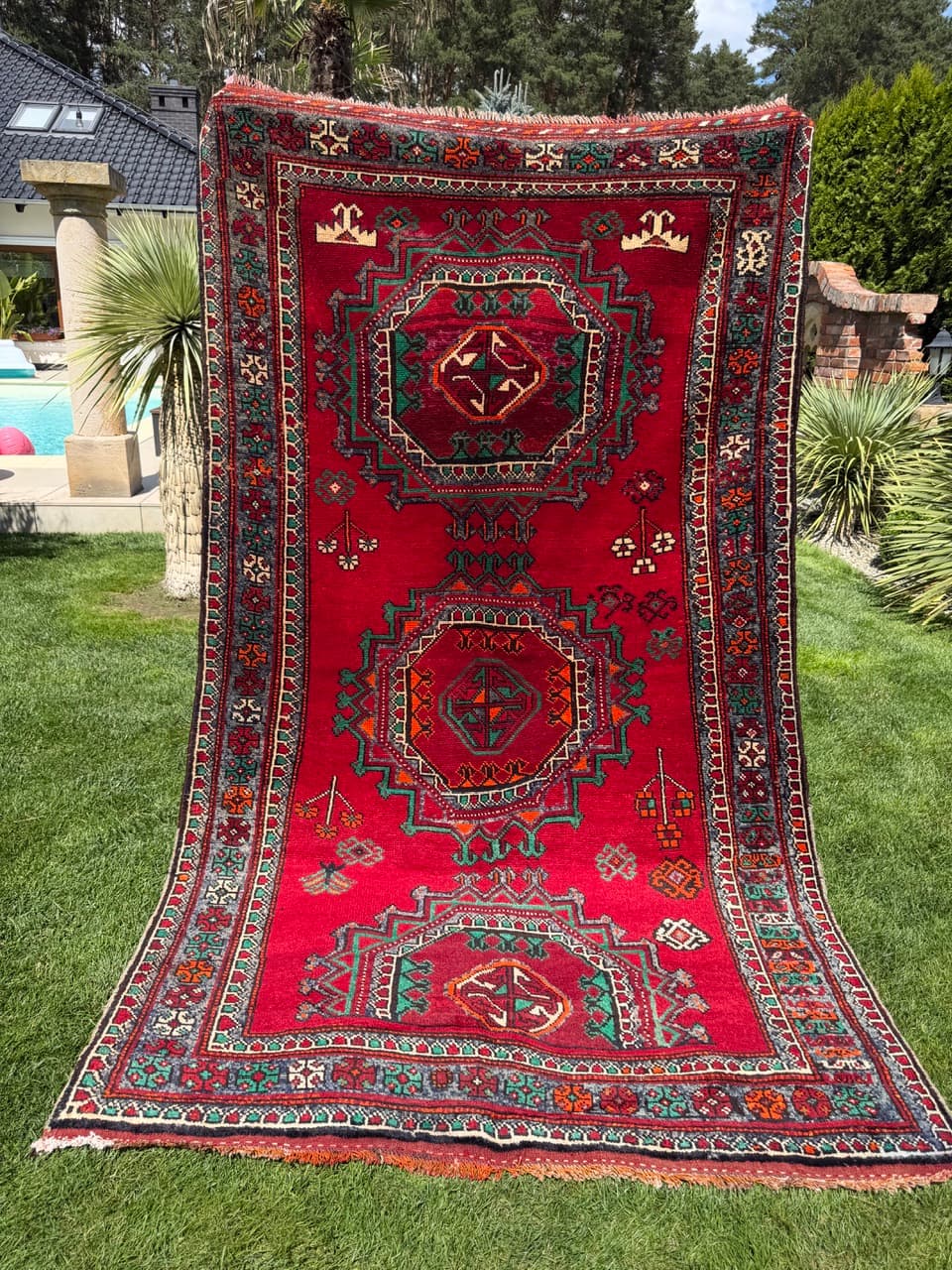 Rug Hamadan 275x155 cm, red, wool, Iran - 399213