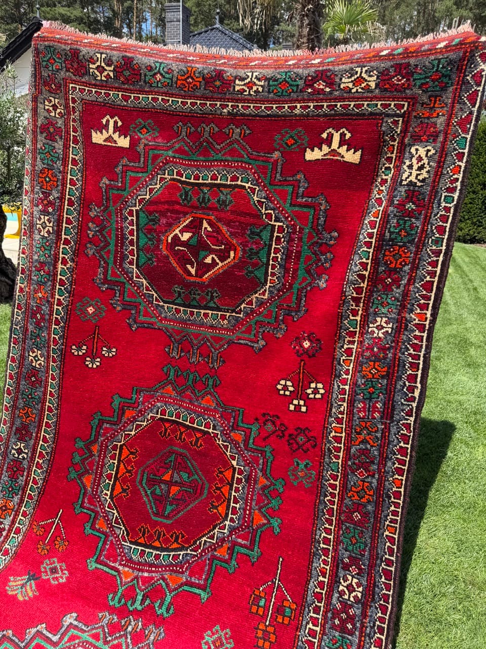 Rug Hamadan 275x155 cm, red, wool, Iran - 399216