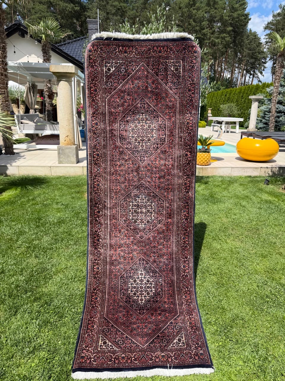 Runner Bidjar 230x77 cm, red wool, Iran - 399228