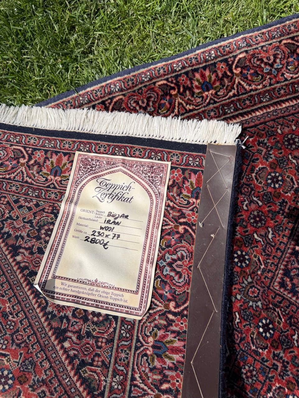 Runner Bidjar 230x77 cm, red wool, Iran - 399239