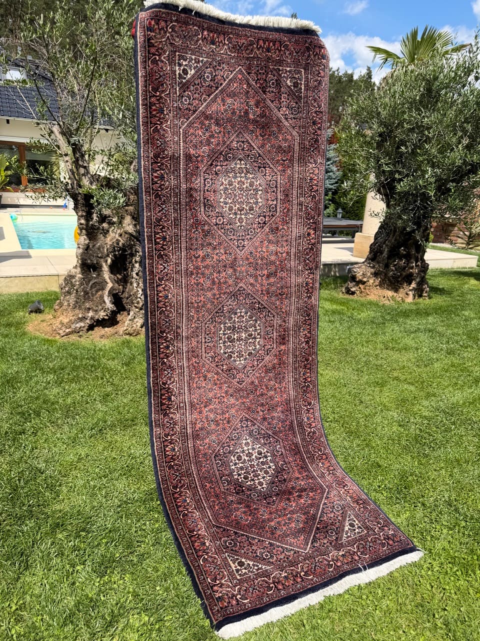 Runner Bidjar 230x77 cm, red wool, Iran - 399233