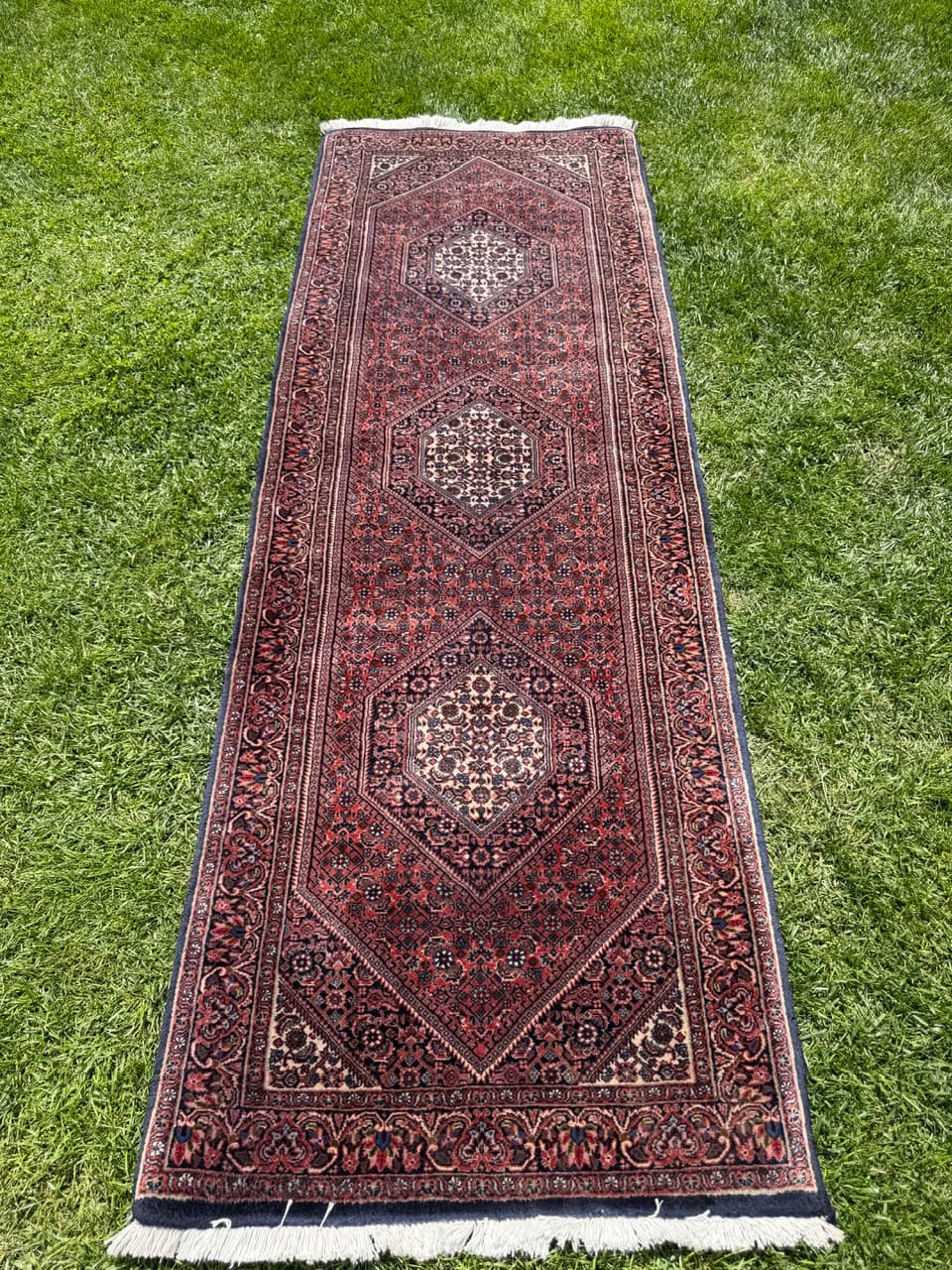 Runner Bidjar 230x77 cm, red wool, Iran - 399237