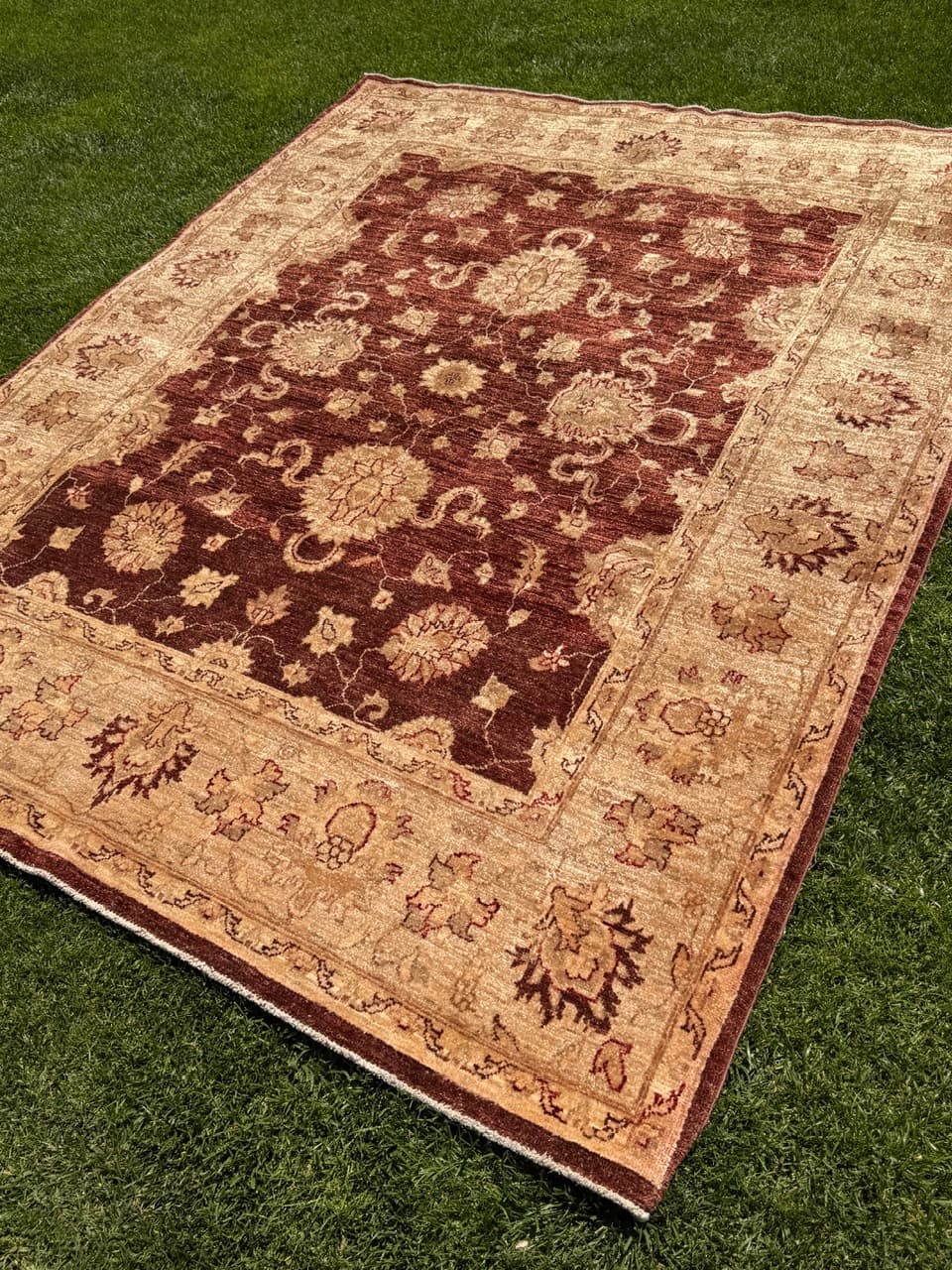 Rug Ziegler 250x200 cm, red beige gold, Kashmiri wool, Pakistan - 399276