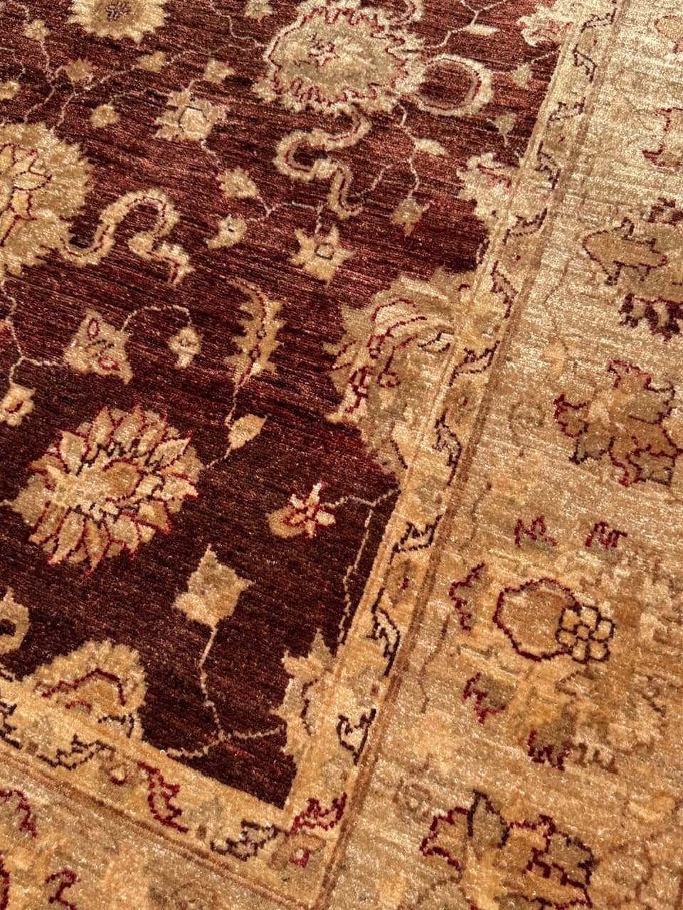 Rug Ziegler 250x200 cm, red beige gold, Kashmiri wool, Pakistan - 399283