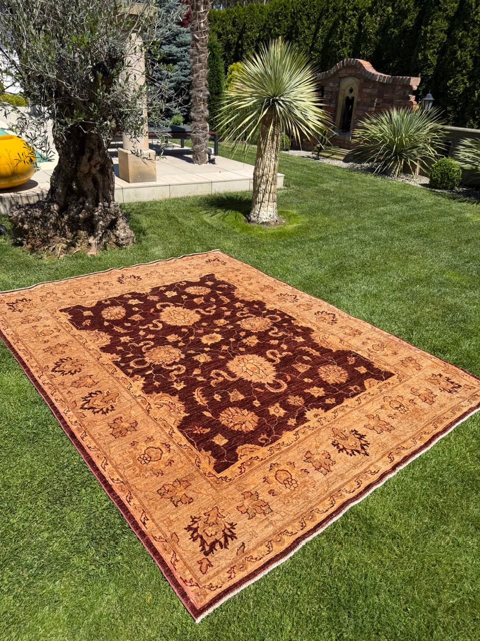 Rug Ziegler 250x200 cm, red beige gold, Kashmiri wool, Pakistan - 399273