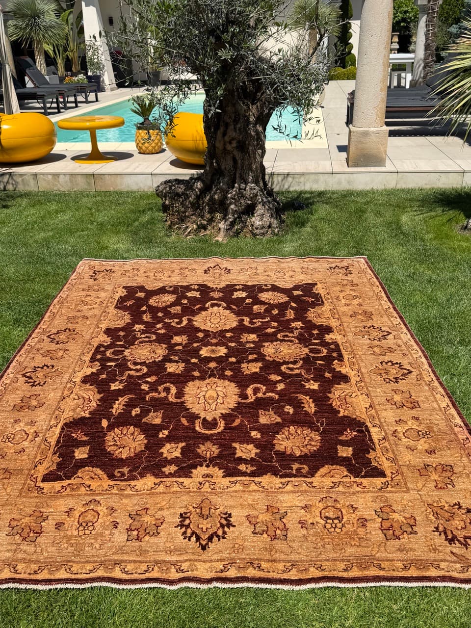 Rug Ziegler 250x200 cm, red beige gold, Kashmiri wool, Pakistan - 399274