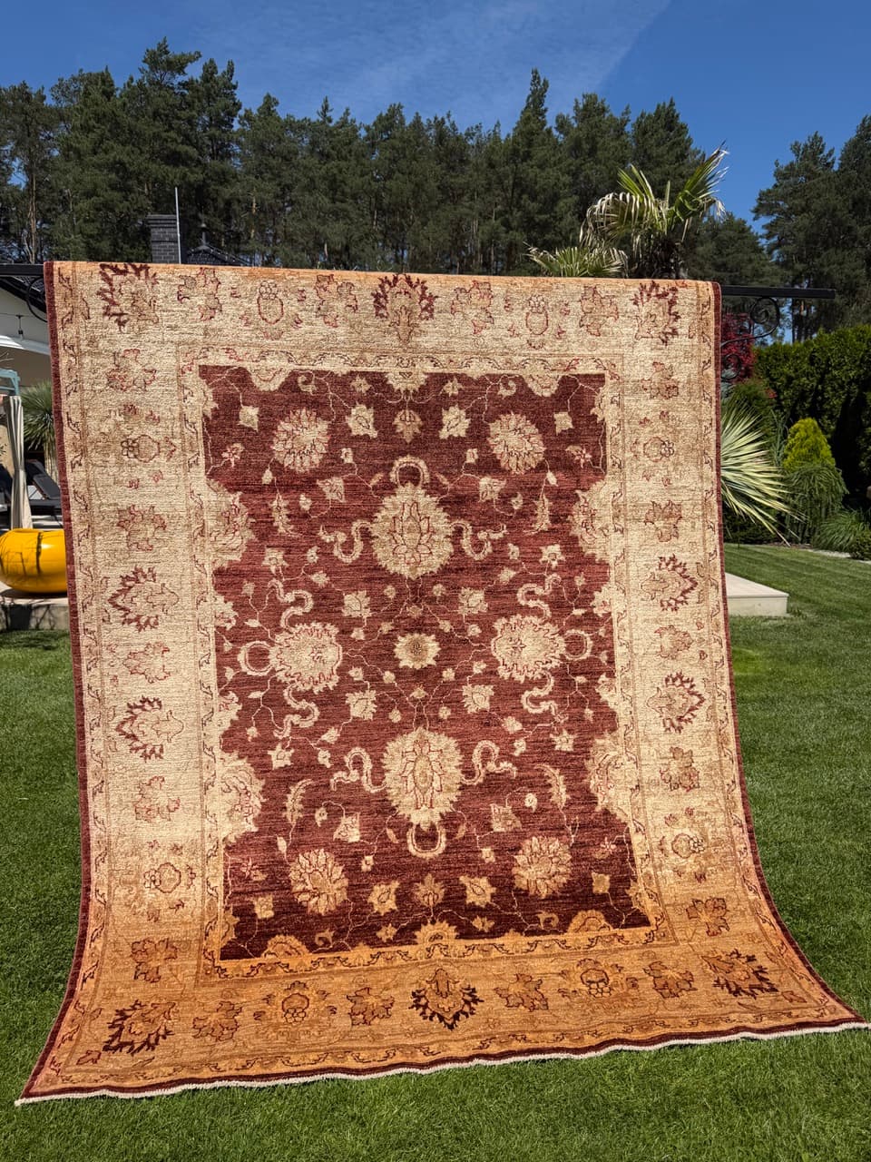 Rug Ziegler 250x200 cm, red beige gold, Kashmiri wool, Pakistan - 399278