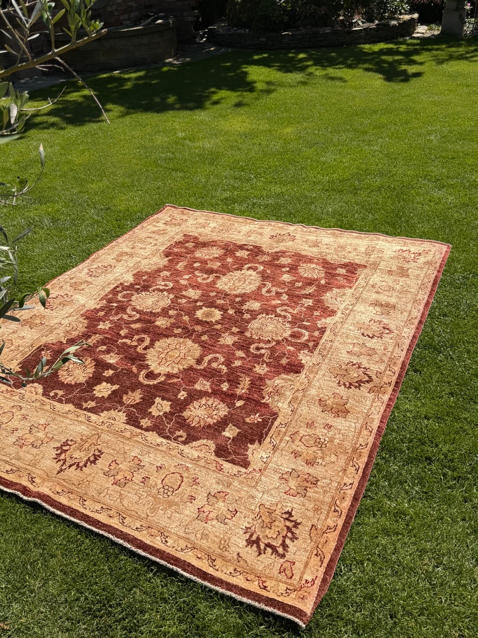 Rug Ziegler 250x200 cm, red beige gold, Kashmiri wool, Pakistan - 399280