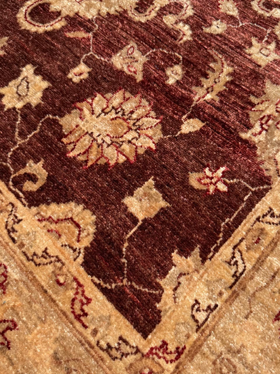 Rug Ziegler 250x200 cm, red beige gold, Kashmiri wool, Pakistan - 399285