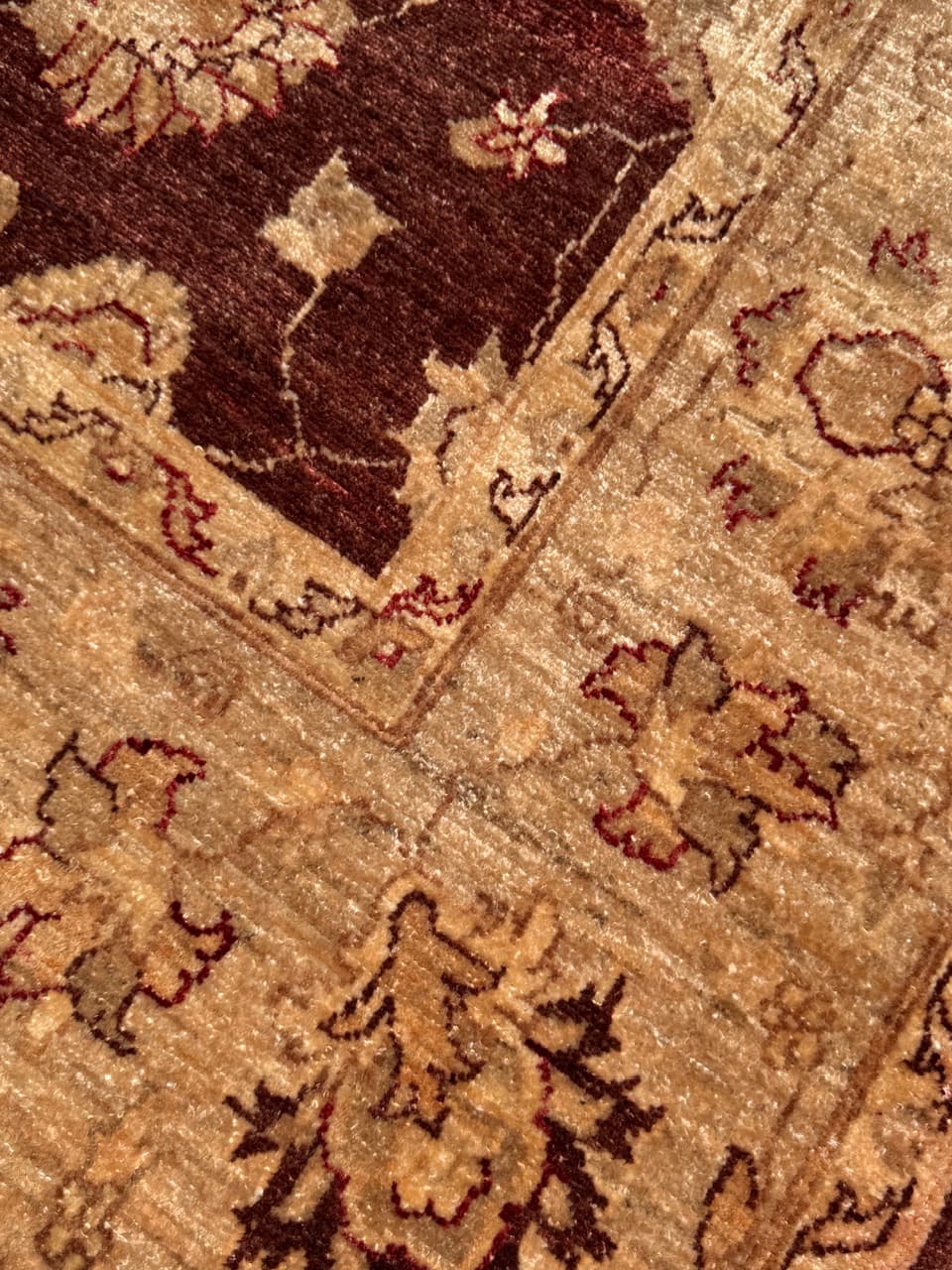 Rug Ziegler 250x200 cm, red beige gold, Kashmiri wool, Pakistan - 399282