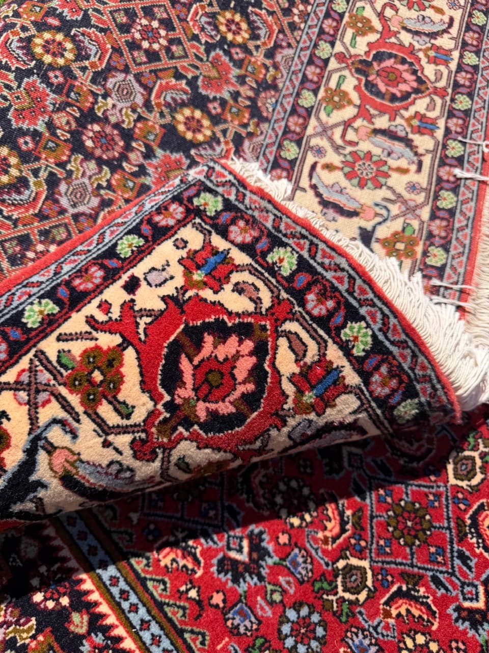 Rug Bidjar, 300x200 cm, wool red blue white green gold brown, Iran - 399318