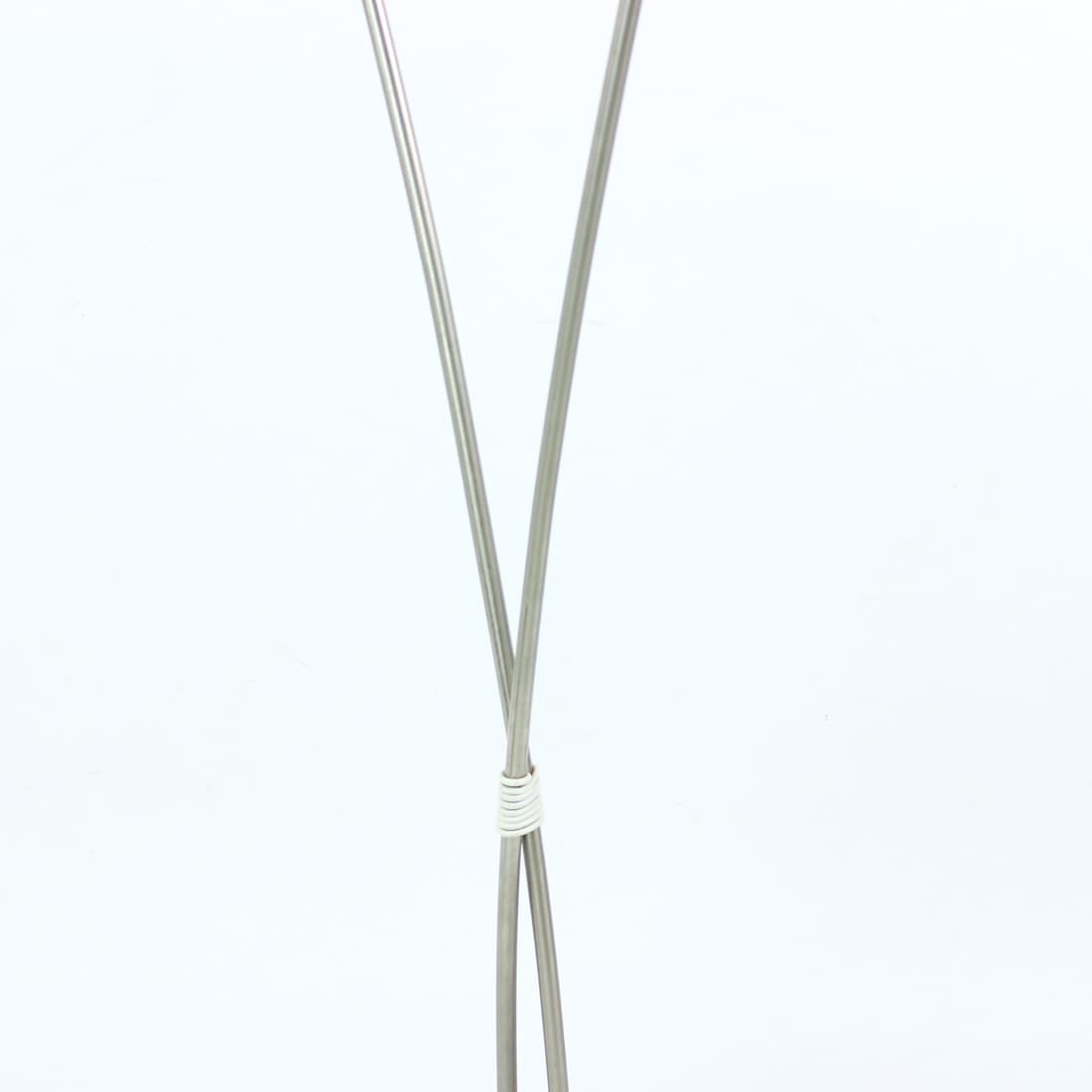 Floor lamp, white glass, silver metal, brown ceramic, Kamenický Šenov, Czechoslovakia, 1970s - 399327