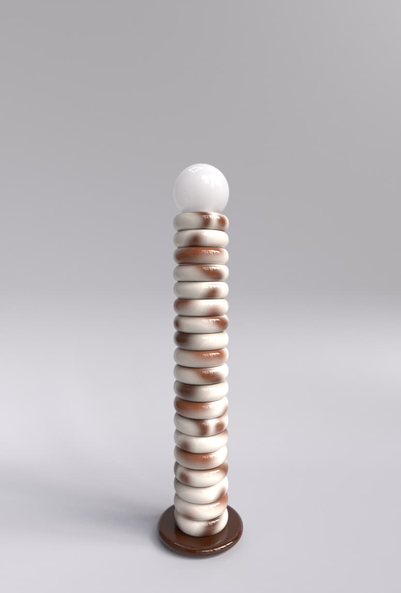 Lampa podłogowa Neso biały i brązowy, Nodi Studio