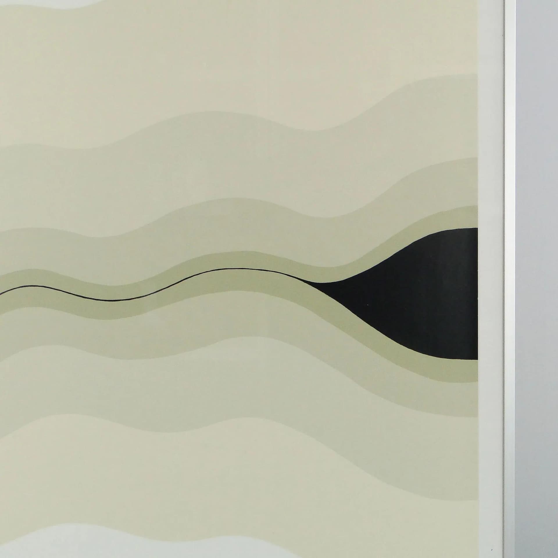 Serigraph graphic, black and white, paper, by H. Grohe, Germany, 1970s. - 399496