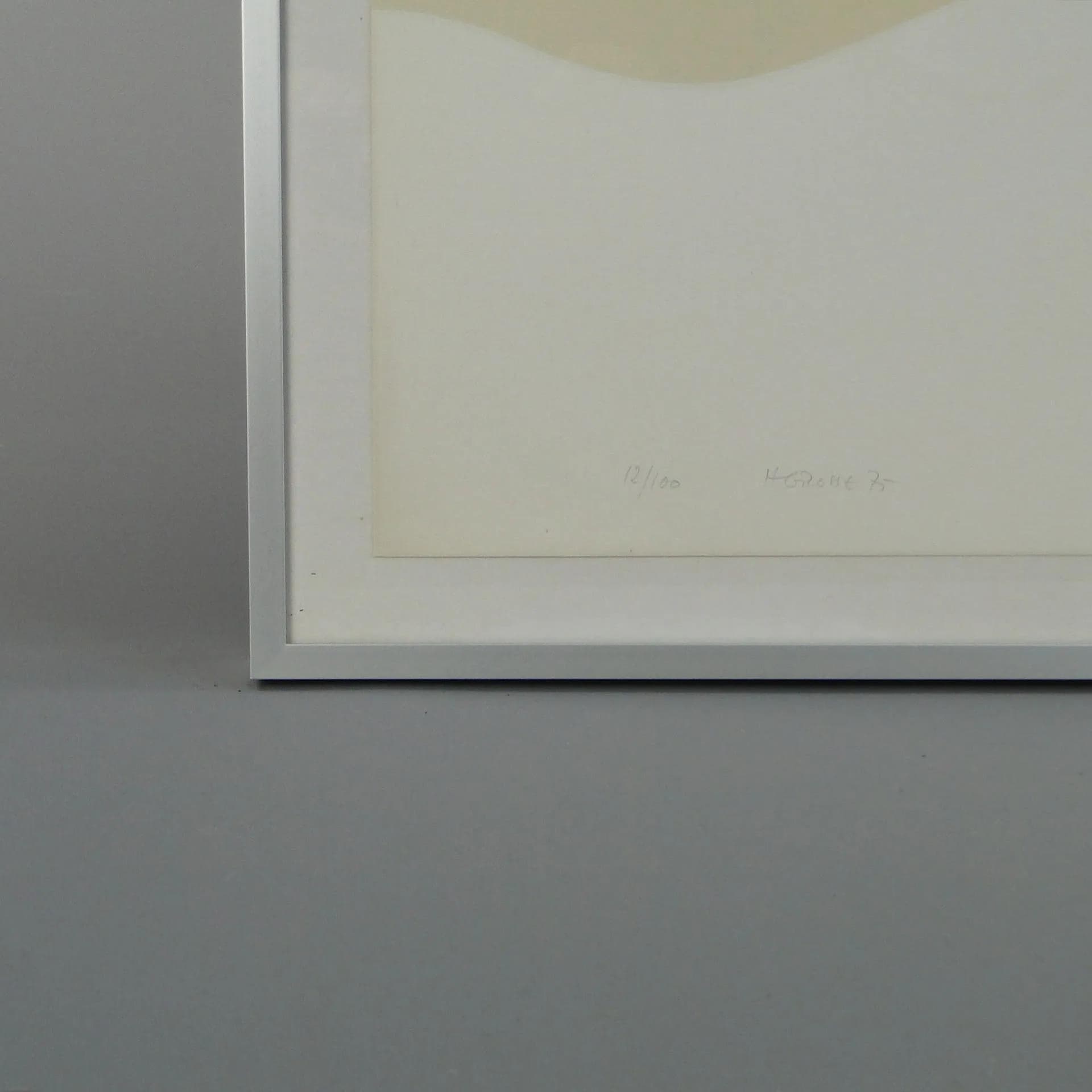 Serigraph graphic, black and white, paper, by H. Grohe, Germany, 1970s. - 399498