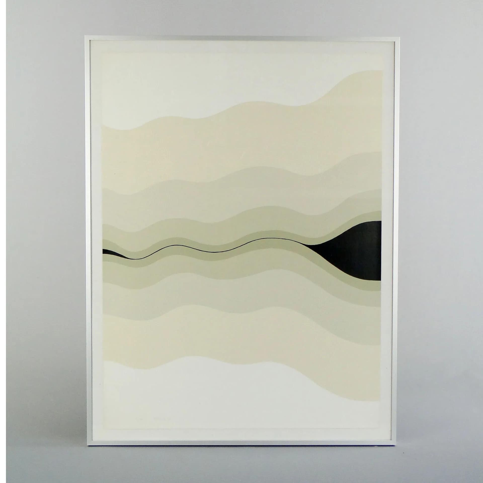 Serigraph graphic, black and white, paper, by H. Grohe, Germany, 1970s. - 399495
