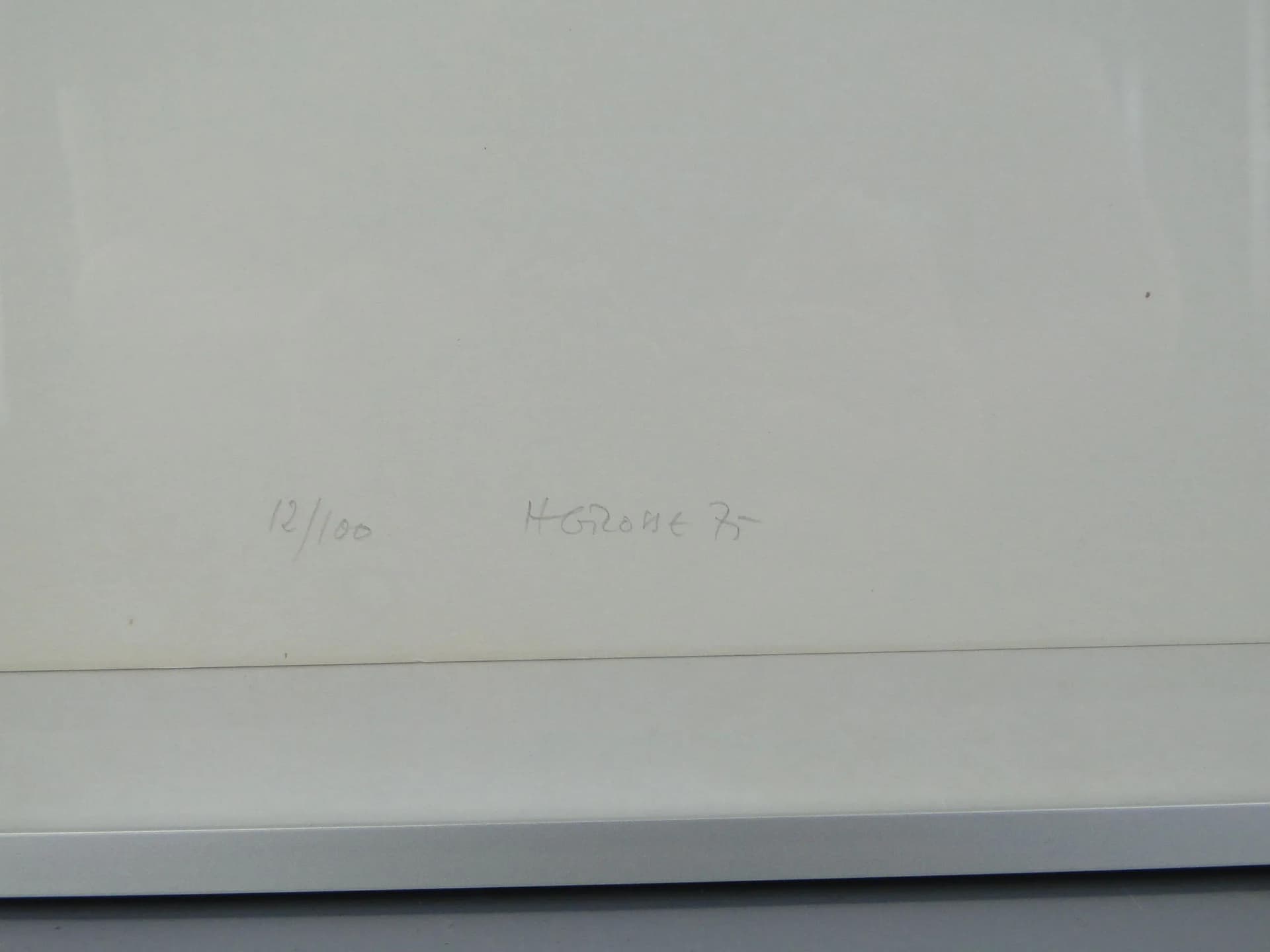 Serigraph graphic, black and white, paper, by H. Grohe, Germany, 1970s. - 399499