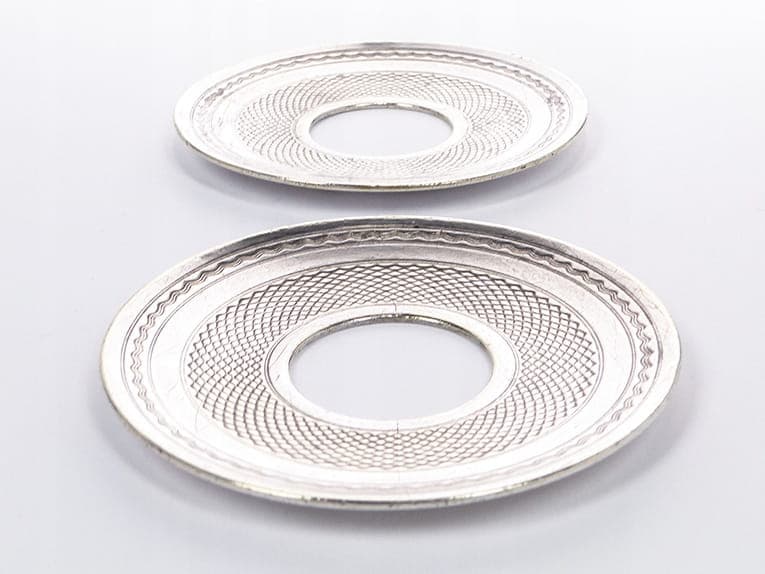 Pair of candle drip pans, silver, brass, Poland, 19th century - 399722