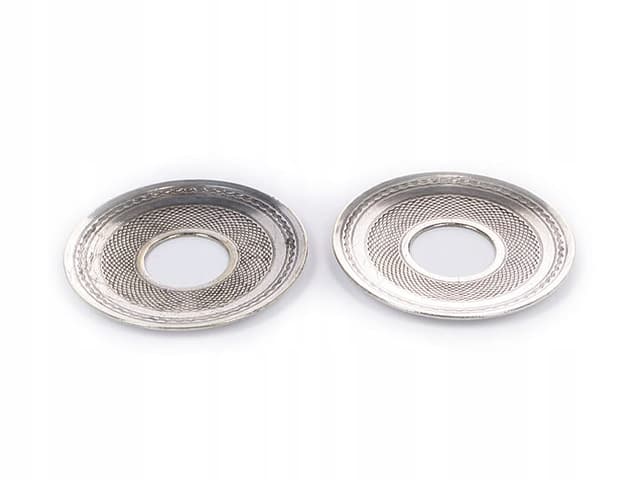 Pair of candle drip pans, silver, brass, Poland, 19th century - DIMENSION