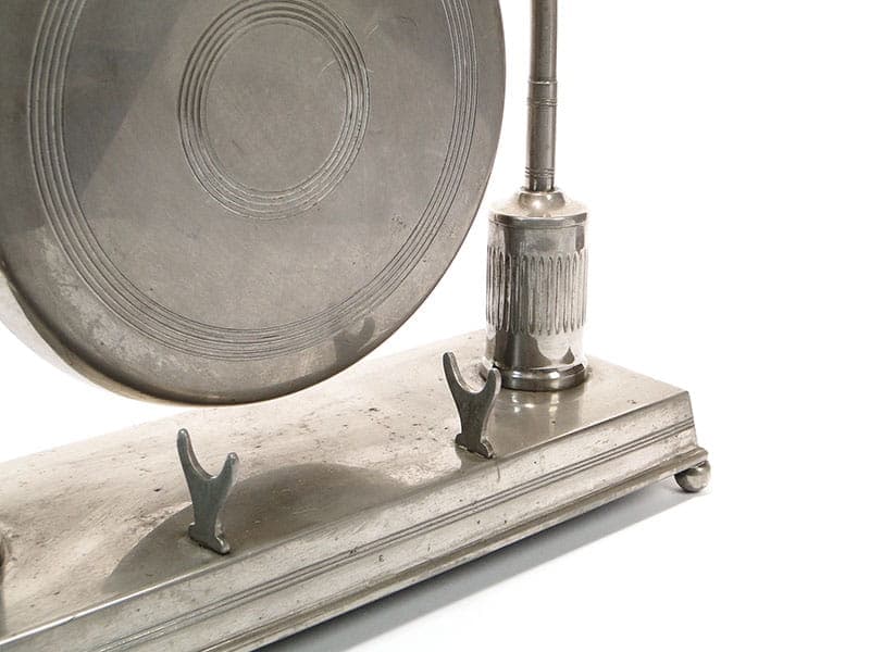 Table gong Art Deco, silver nickel-plated brass, 1920s - 399728