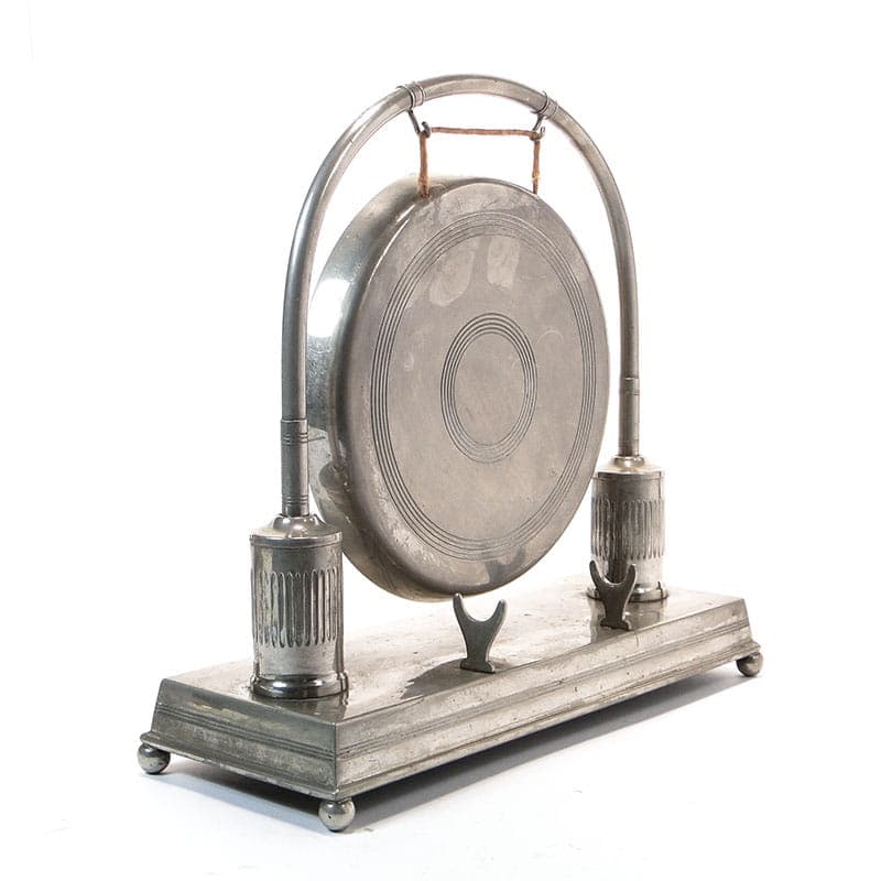 Table gong Art Deco, silver nickel-plated brass, 1920s - 399730