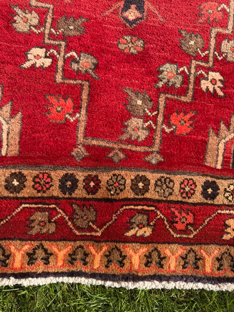 Chodnik Hamadan Kazak 326x145cm, czerwony niebieski, wełna, Iran - 399739