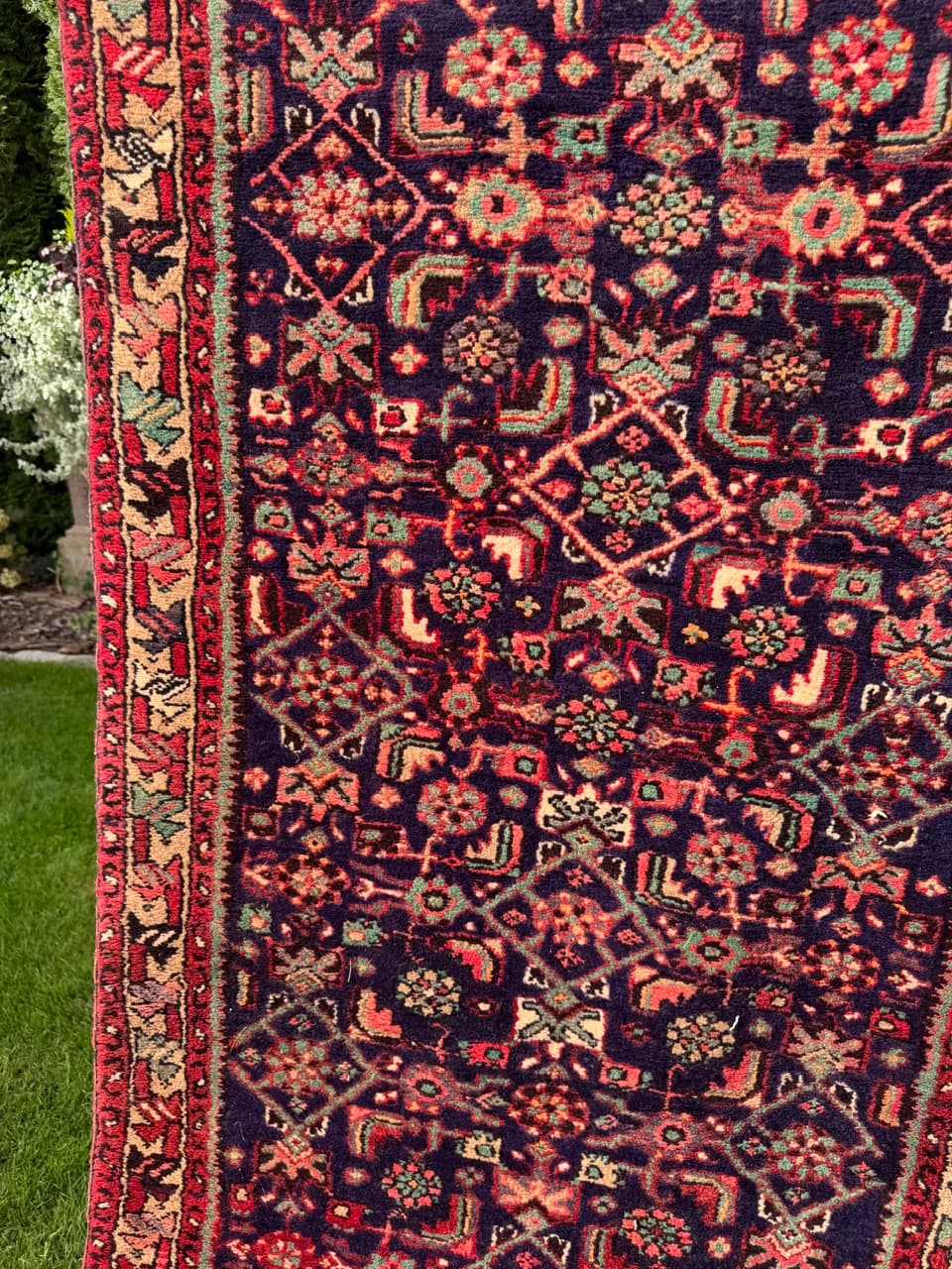 Runner Hamadan 290x100 cm, blue red, wool, Iran - 399764
