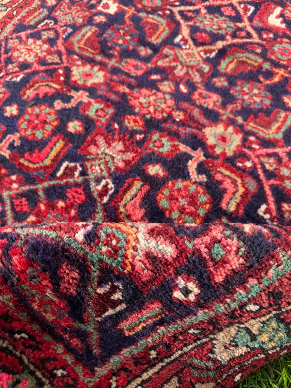 Runner Hamadan 290x100 cm, blue red, wool, Iran - 399760