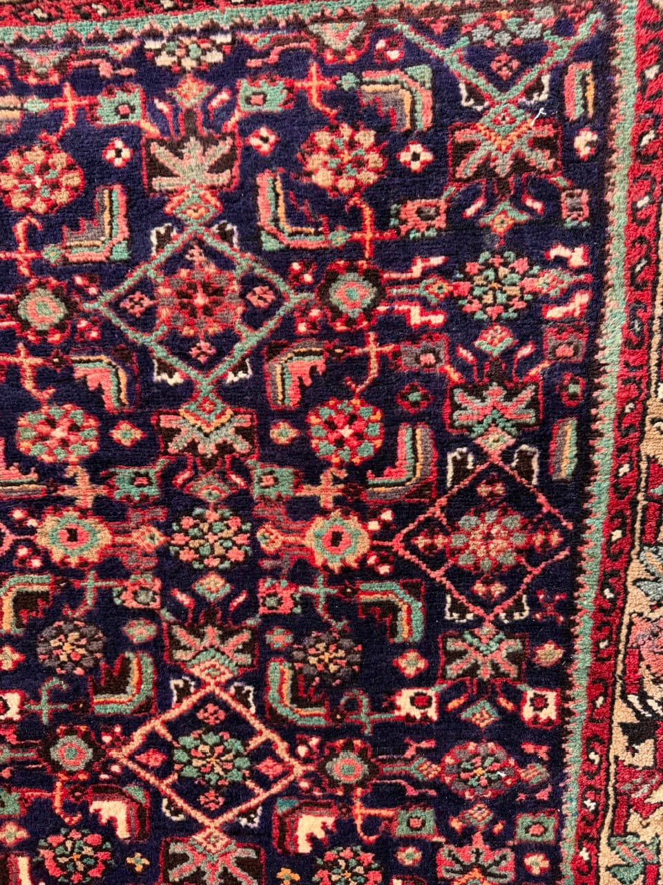 Runner Hamadan 290x100 cm, blue red, wool, Iran - 399763