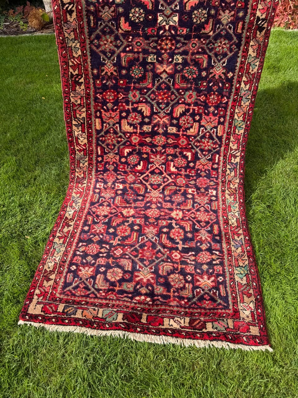 Runner Hamadan 290x100 cm, blue red, wool, Iran - 399762