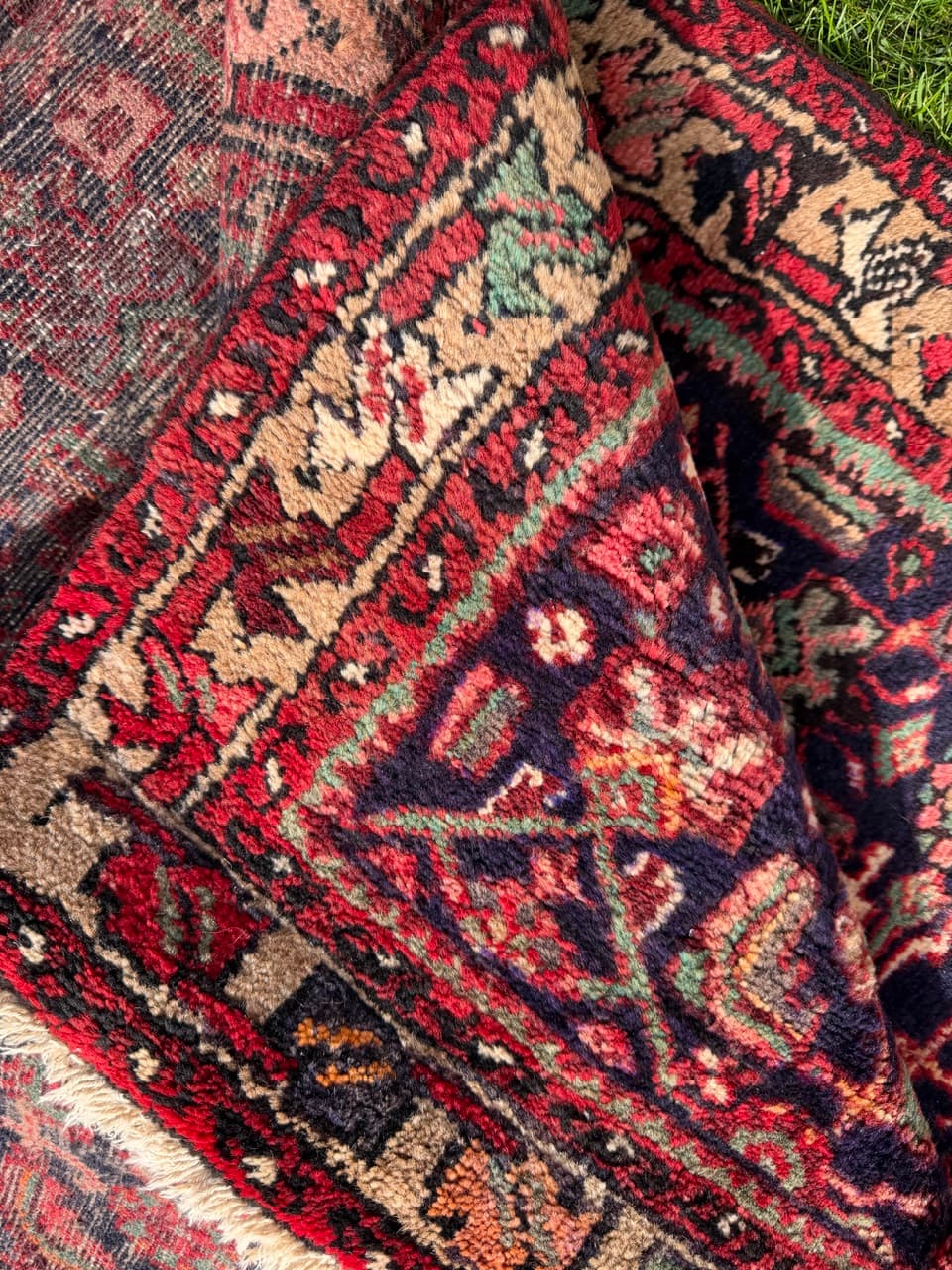 Runner Hamadan 290x100 cm, blue red, wool, Iran - 399751