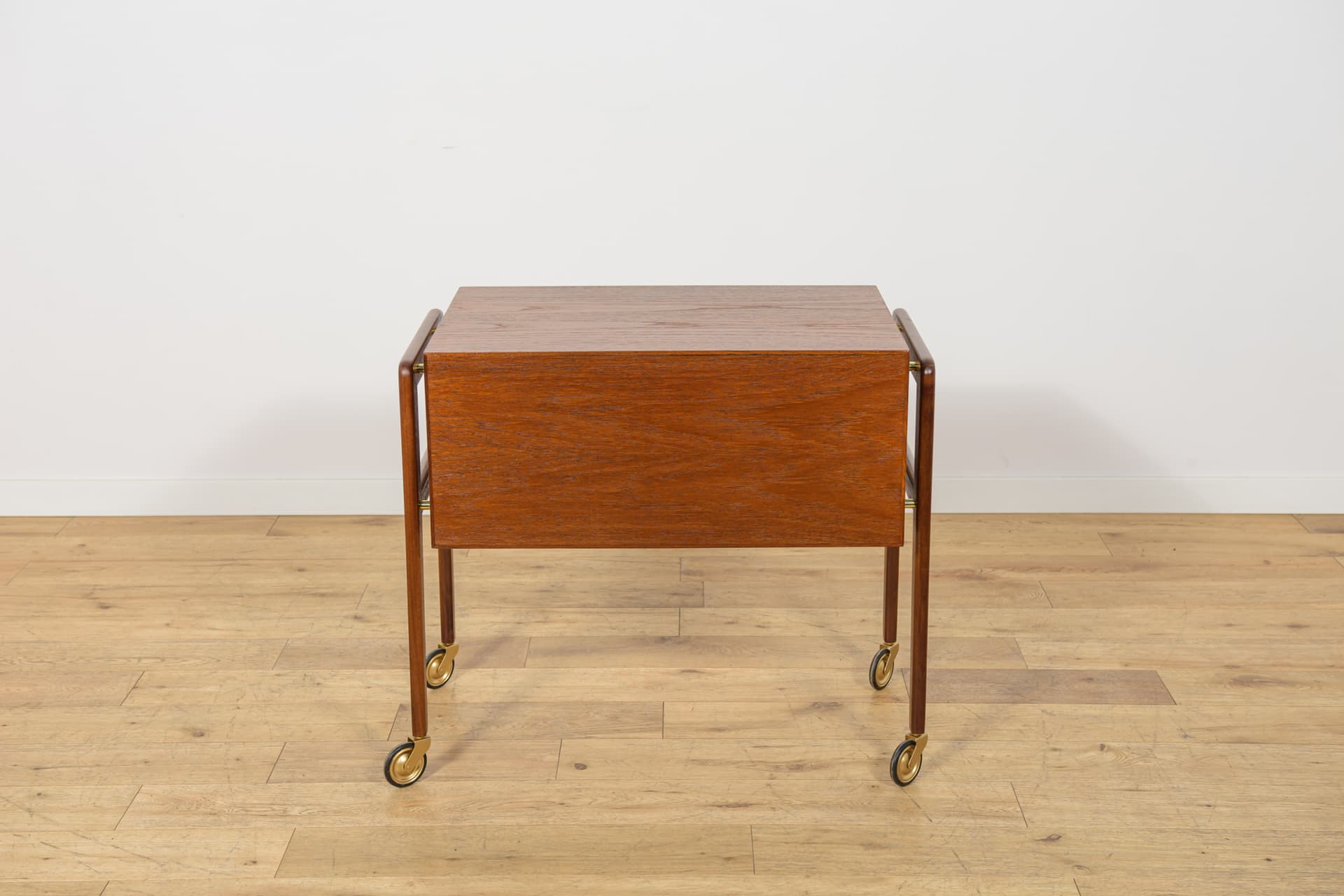 Side table, brown teak, golden brass, Denmark, 1960s. - 399972