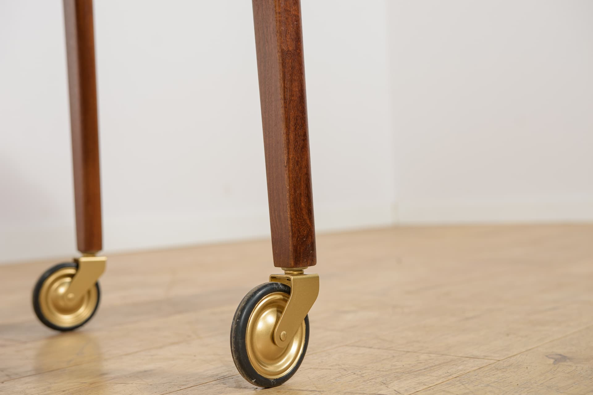 Side table, brown teak, golden brass, Denmark, 1960s. - 399980