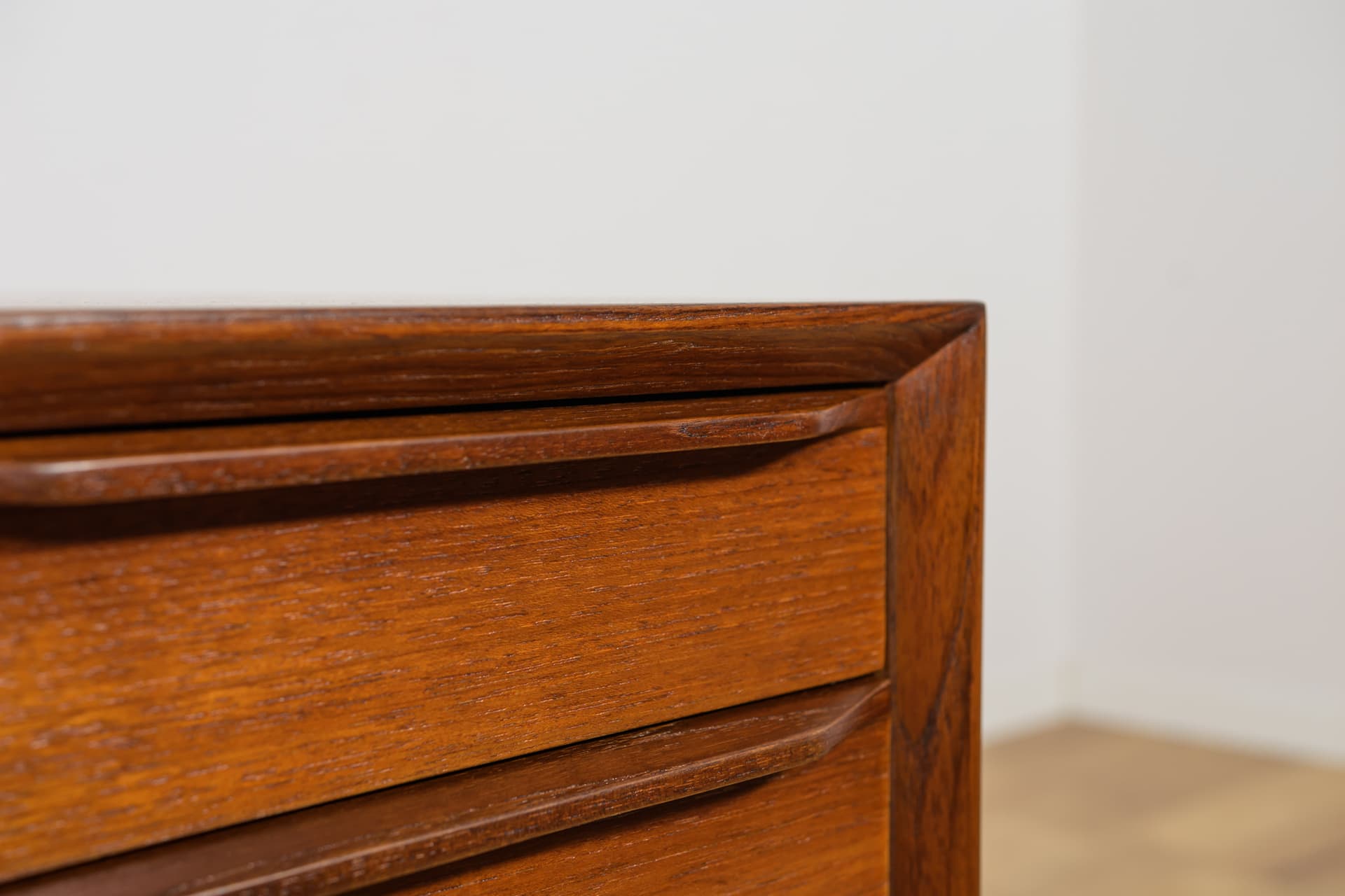 Side table, brown teak, golden brass, Denmark, 1960s. - 399979