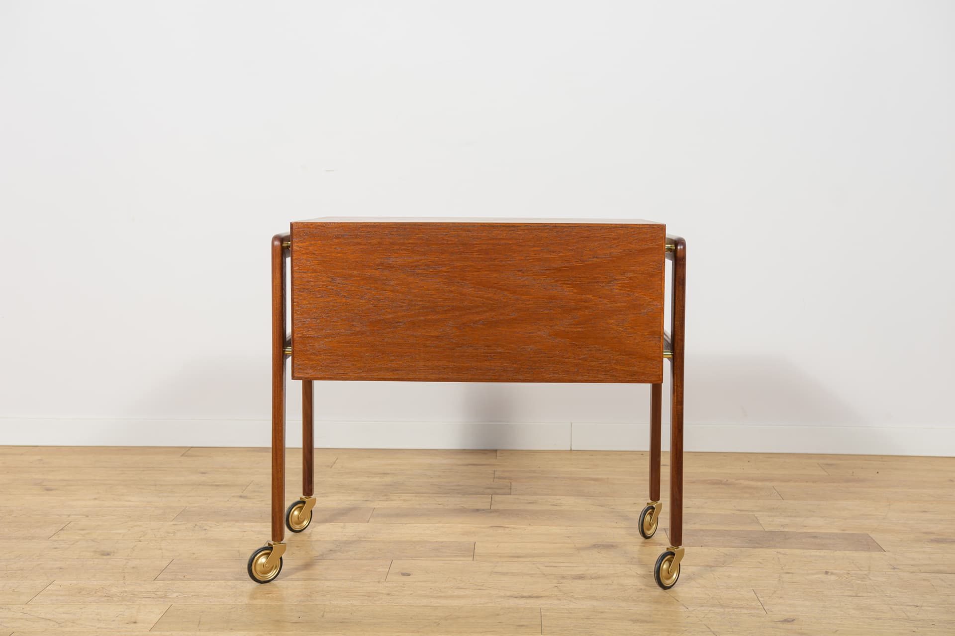 Side table, brown teak, golden brass, Denmark, 1960s. - 399973
