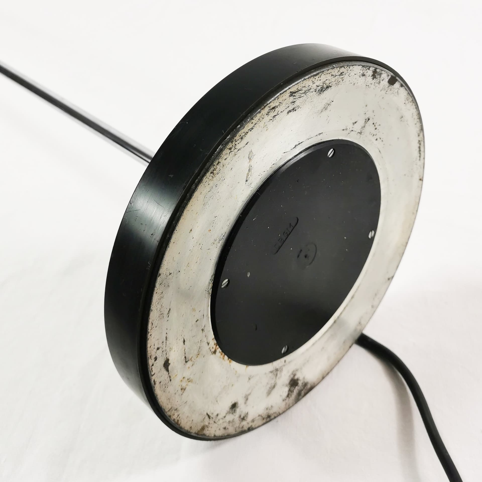 Floor Lamp Space Age, silver aluminum, black steel, Germany, 1970s. - 400001